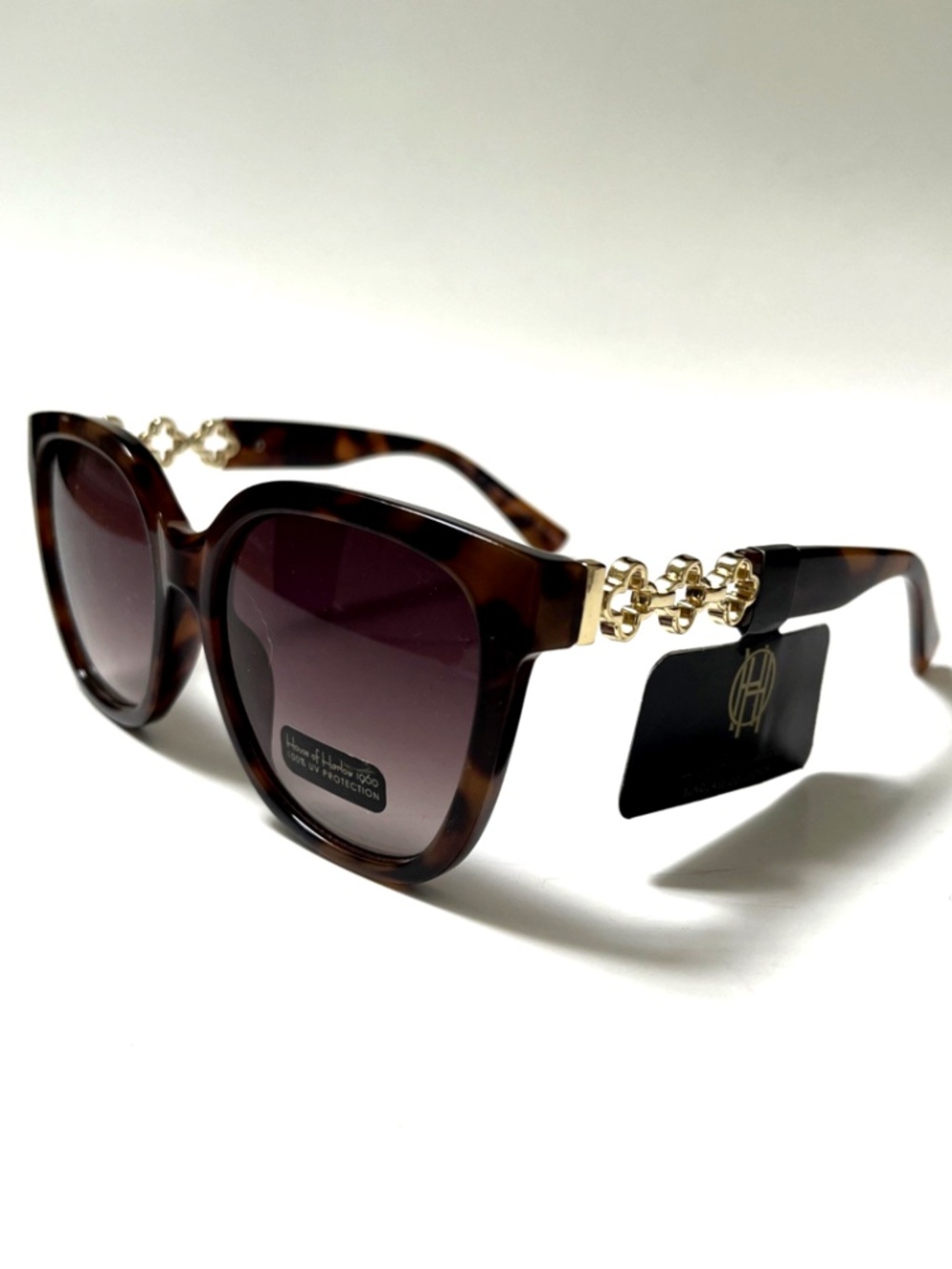 NWT Original HOUSE OF HARLOW Cat Eye Sunglasses Tortoise Shell Triple Logo